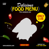 Food menu social media post and banner psd