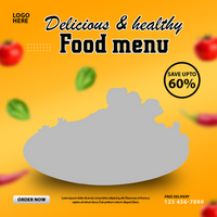 Delicious food menu social media post psd