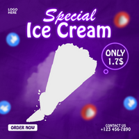 Ice cream social media instagram post banner design templates psd