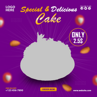 Cake social media post and banner psd