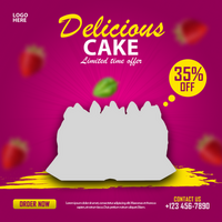 Delicious cake social media post and banner psd