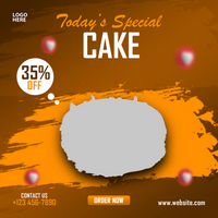 Cake social media post and banner psd