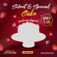 Cake social media post and banner psd