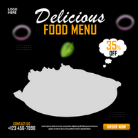 Food menu social media post and banner psd