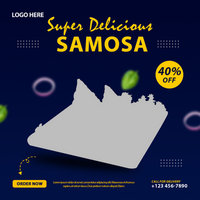 Samosa and food menu social media post and banner psd