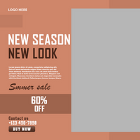 Fashion sale square social media banner post psd