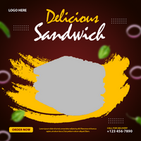 sandwich et nourriture menu social médias Publier et bannière psd