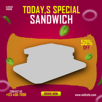 Sandwich social media post and template psd
