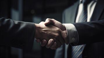 closeup of handshake of business partners photo