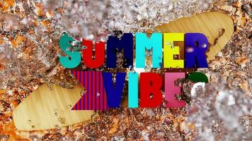 3d Summer vibes text. 3d animation with flow and fluid video