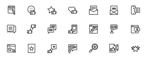 set icon line feedback and rating, rank, vector illustration