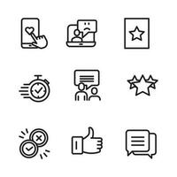 set icon line feedback, rating. vector illustration