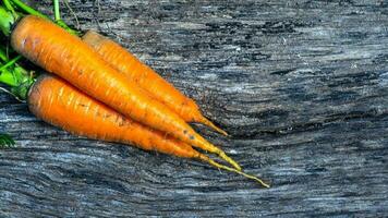 tomatoes, carrots on the table. photo