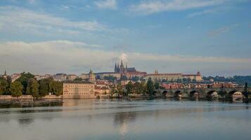 View of Vltava the river.Prague,Czech Rep photo