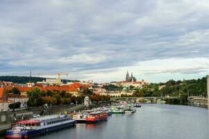 View of Vltava the river.Prague,Czech Rep photo