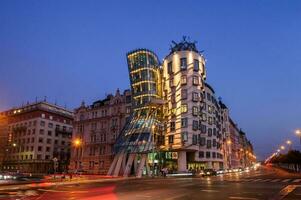 PRAGUE, CZECH REPUBLIC - JUNE 25,2022  Dancing House in Prague, Czech Republic. photo