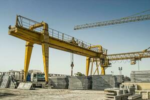 Construction site with cranes.Biton constructions photo