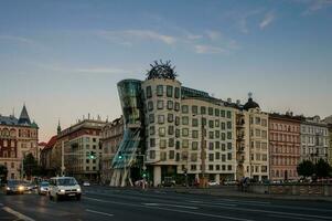 PRAGUE, CZECH REPUBLIC - JUNE 25,2022 Dancing House in Prague, Czech Republic. photo