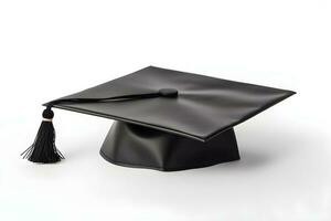 un graduación gorra con un borla aislado en blanco foto