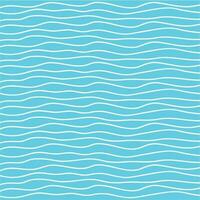 Wavy stripes seamless background. Thin hand drawn uneven waves vector pattern. Striped abstract template. Cute wavy streaks texture. White bars on mint green backdrop.