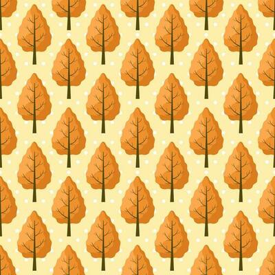 Autumn Seamless Pattern Illustration Element Panoramic of Maple Trees Fallen in Cartoon Template Hand Drawn