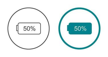 Unique Half Battery Vector Icon