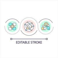Build community network loop concept icon. Business relationship improvement. Connection technology abstract idea thin line illustration. Isolated outline drawing. Editable stroke vector