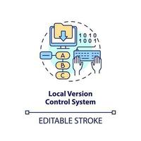 Local version control system concept icon. Store project data on single computer abstract idea thin line illustration. Isolated outline drawing. Editable stroke vector