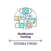 Modification tracking concept icon. Code changing. Version control benefit abstract idea thin line illustration. Isolated outline drawing. Editable stroke vector