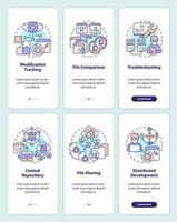 versión controlar sistema beneficios inducción móvil aplicación pantallas colocar. recorrido 3 pasos editable gráfico instrucciones con lineal conceptos. ui, ux, gui modelo vector