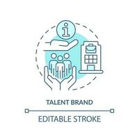 Talent brand turquoise concept icon. Diversifying pipeline of candidate abstract idea thin line illustration. Isolated outline drawing. Editable stroke vector