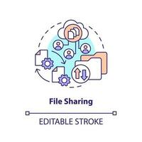 File sharing concept icon. Free access to project. Version control advantage abstract idea thin line illustration. Isolated outline drawing. Editable stroke vector