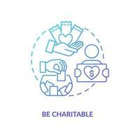 Use charitable involvement blue gradient concept icon. Finding potential customers for business abstract idea thin line illustration. Isolated outline drawing vector