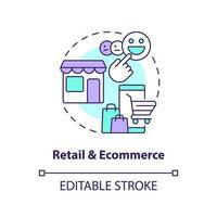 Retail and ecommerce concept icon. Version control system end user industry abstract idea thin line illustration. Isolated outline drawing. Editable stroke vector