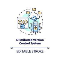 Distributed version control system concept icon. Code changes management abstract idea thin line illustration. Isolated outline drawing. Editable stroke vector