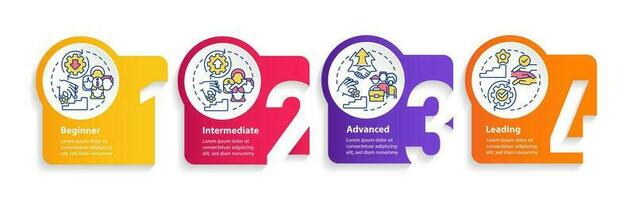 DEI program maturity stages circle infographic template. Tolerance. Data visualization with 4 steps. Editable timeline info chart. Workflow layout with line icons vector