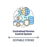 Centralized version control system concept icon. Computing technology optimization abstract idea thin line illustration. Isolated outline drawing. Editable stroke vector