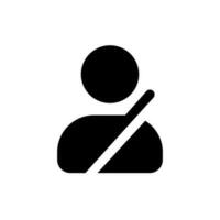 Passenger safety black glyph ui icon. Use belt to survive car accident. User interface design. Silhouette symbol on white space. Solid pictogram for web, mobile. Isolated vector illustration