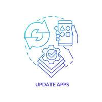 Update apps blue gradient concept icon. Download software latest version. Digital protection abstract idea thin line illustration. Isolated outline drawing vector