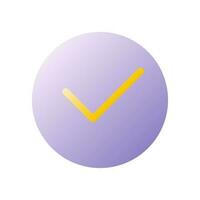 Tick in circle flat gradient two-color ui icon. Approval checkmark symbol. Voting button in website. Simple filled pictogram. GUI, UX design for mobile application. Vector isolated RGB illustration