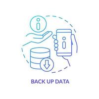 Back up data blue gradient concept icon. Creating copy of information. Secure information storage abstract idea thin line illustration. Isolated outline drawing vector