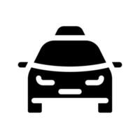 Taxi taxi negro glifo ui icono. orden transporte en línea. Servicio para pasajeros usuario interfaz diseño. silueta símbolo en blanco espacio. sólido pictograma para web, móvil. aislado vector ilustración