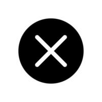 Cross in circle black glyph ui icon. Cancel operation button. Customer choice. User interface design. Silhouette symbol on white space. Solid pictogram for web, mobile. Isolated vector illustration