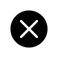 Cross in circle black glyph ui icon. Cancel operation button. Customer choice. User interface design. Silhouette symbol on white space. Solid pictogram for web, mobile. Isolated vector illustration