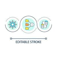 Package manager loop concept icon. Software service. Code module. Data exchange. Web development trend abstract idea thin line illustration. Isolated outline drawing. Editable stroke vector