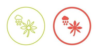 Flower with rain Vector Icon