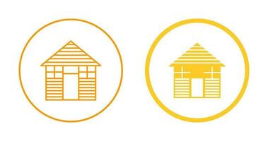 Wood Cabin Vector Icon