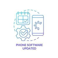 Phone software updated blue gradient concept icon. Install latest version. Renew operating system abstract idea thin line illustration. Isolated outline drawing vector