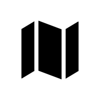 Folding brochure black glyph ui icon. Informative booklet for customers. User interface design. Silhouette symbol on white space. Solid pictogram for web, mobile. Isolated vector illustration