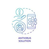 Antivirus solution blue gradient concept icon. Smartphone safety. Remove viruses and malwares. Debug program abstract idea thin line illustration. Isolated outline drawing vector